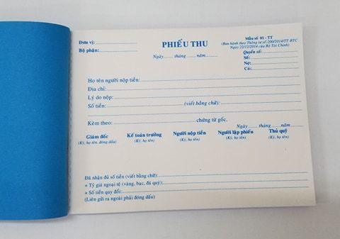 Phiếu thu 2 liên (13*19 50 bộ) – ảnh mô tả 2