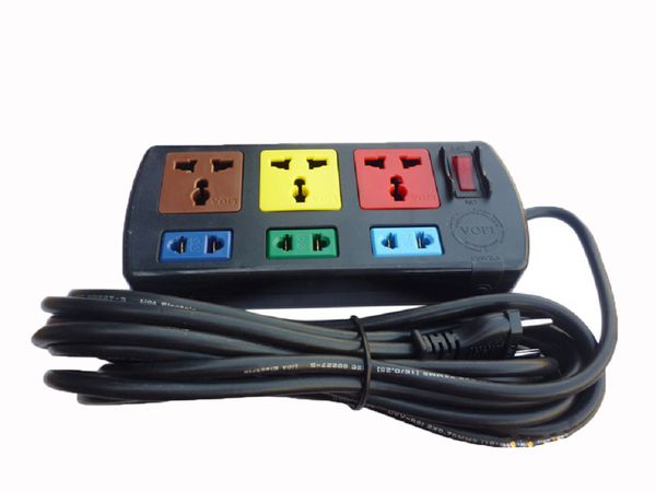 Ổ 3D+3S dây 5mx2 (ổ điện ngắn Lioa 6 ổ, dây 5m) – ảnh mô tả 2