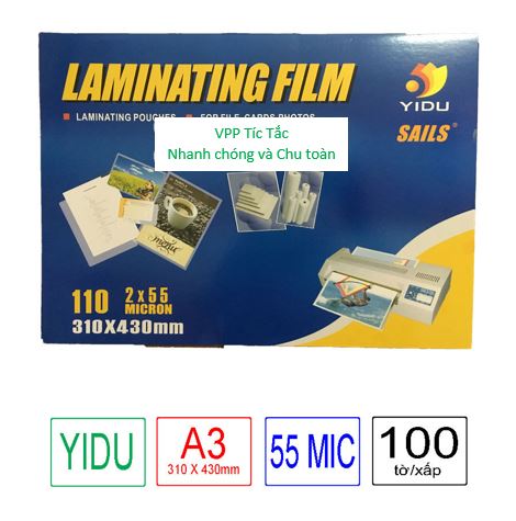 Màng nhựa trong 310*430*55mic (Nhựa ép A3 55mic) – ảnh mô tả 1