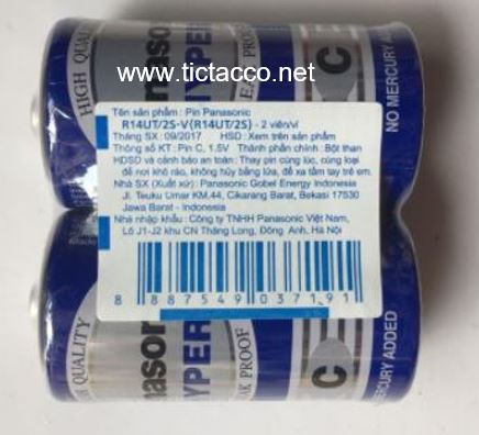 Pin Panasonic R14UT/2S (Trung C xanh) – ảnh mô tả 1