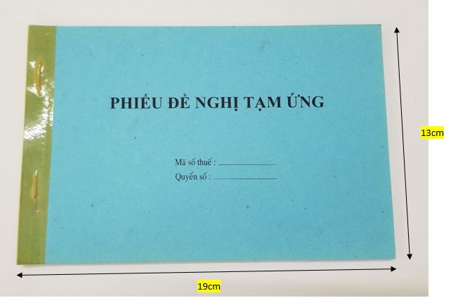 Phiếu đề nghị tạm ứng 13*19 (giấy fort) – ảnh mô tả 1