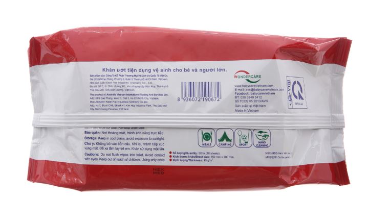 Khăn ướt (BaBy Care không mùi 80 miếng) – ảnh mô tả 2