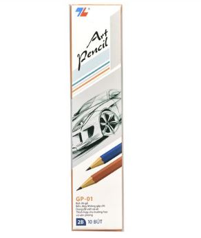 Bút chì gỗ GP-01 (2B không gôm) – ảnh mô tả 1