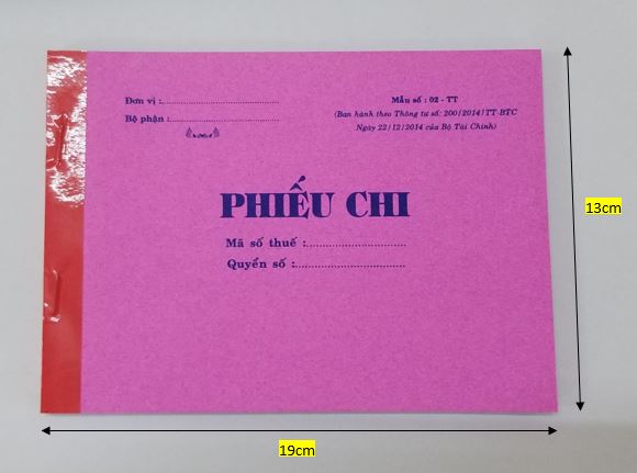 Phiếu chi 2 liên (13x19 50 bộ) – ảnh mô tả 1