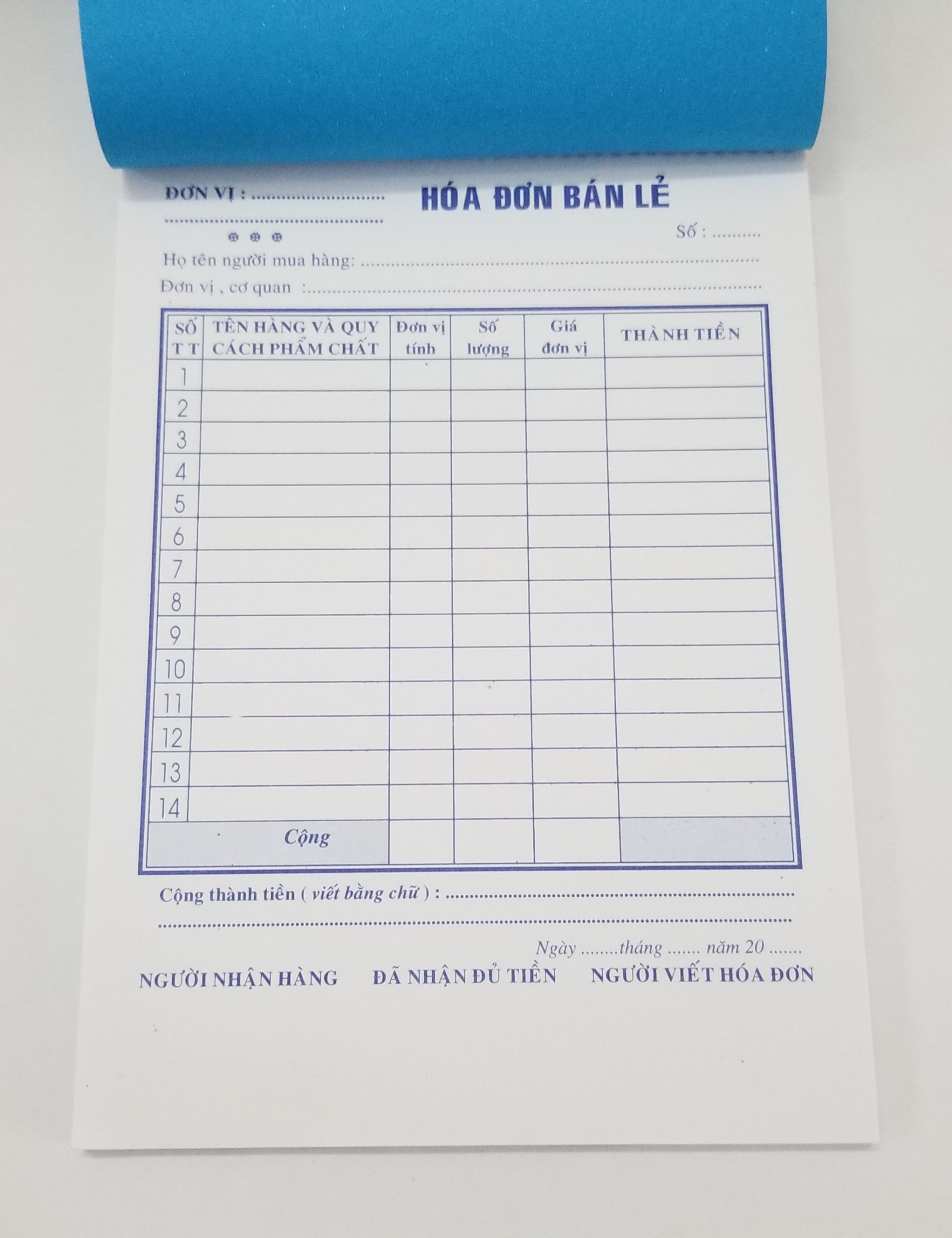 Hóa đơn bán lẻ 1L giấy for trắng (Phiếu bán hàng) – ảnh mô tả 2