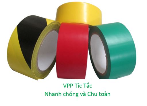Băng keo PVC 48mm (dán nền 33m xanh lá, vàng đen, đỏ)