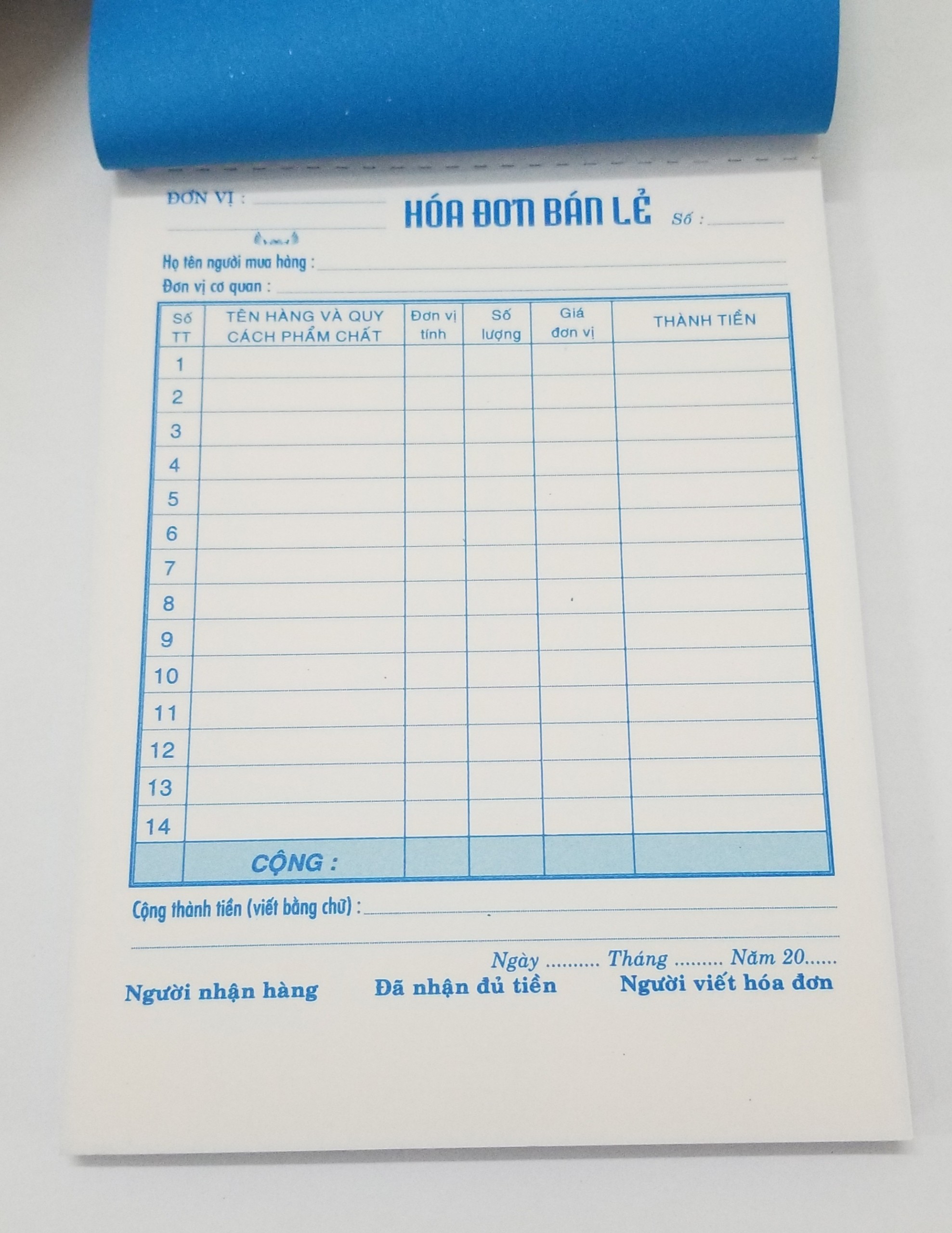 Hóa đơn bán lẻ 2 liên (13x19, 50 bộ) – ảnh mô tả 2
