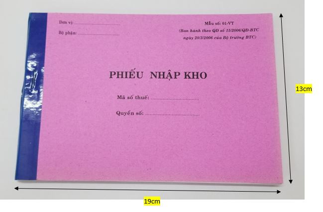 Phiếu nhập kho 2 liên (13*19 50 bộ) – ảnh mô tả 1