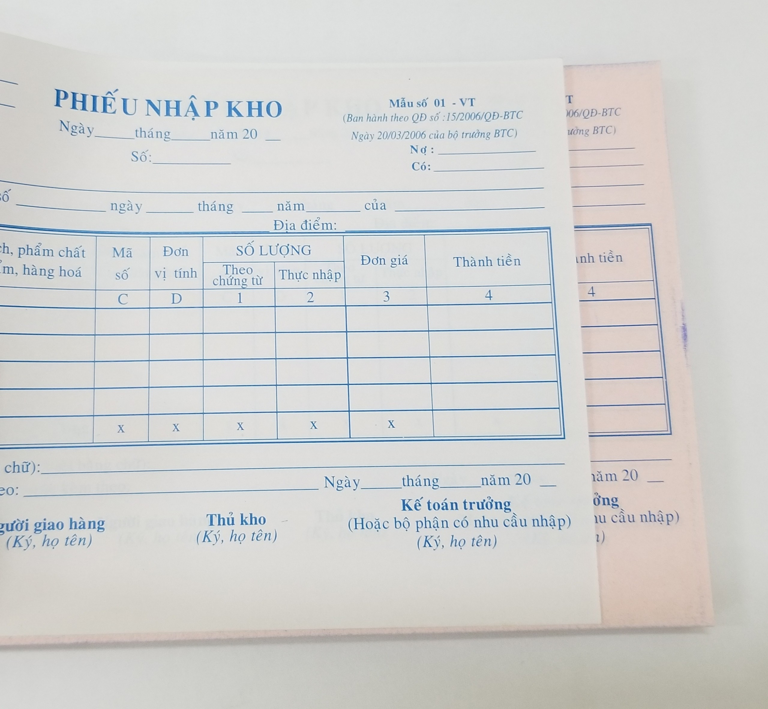 Phiếu nhập kho 2 liên (13*19 50 bộ) – ảnh mô tả 3