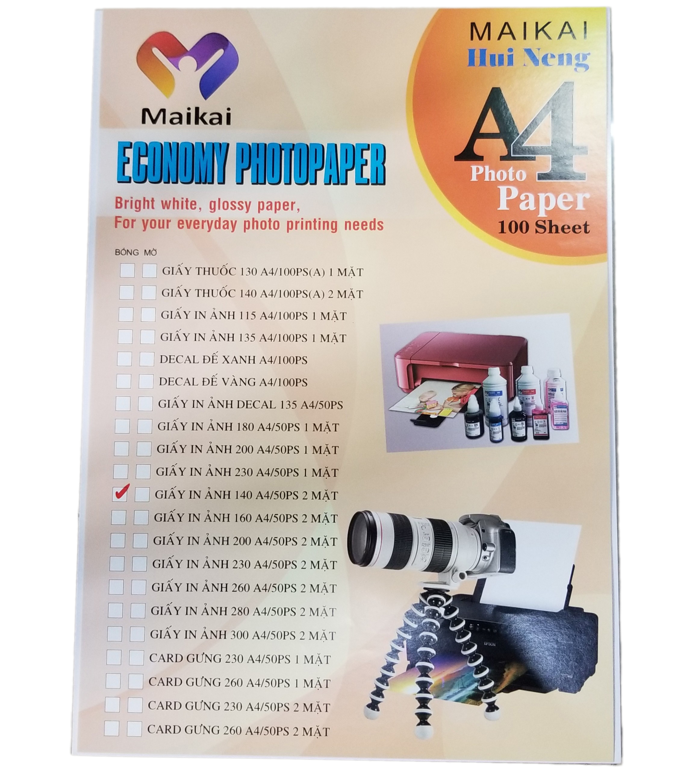 Giấy in dạng tờ A4 (in ảnh A4-2MB 140 - 50 tờ / xấp) – ảnh mô tả 3