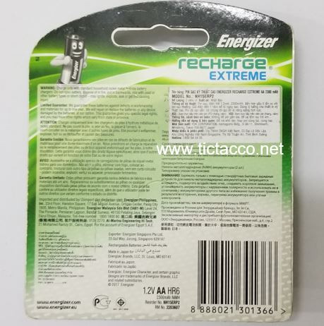 Pin sạc Energizer AA NH15ERP2 2300 mAh (2 viên/vĩ) – ảnh mô tả 2