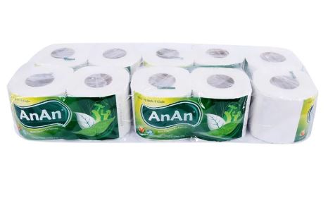 Giấy lụa cuộn An An 2Cx5 (cuộn nhỏ; túi =10 cuộn) – ảnh mô tả 1