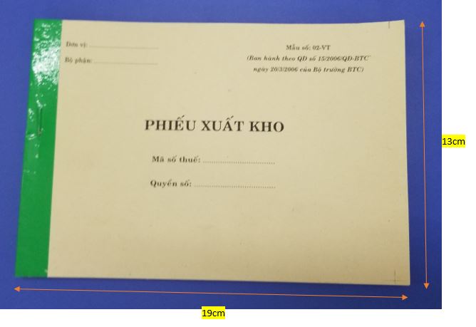 Phiếu xuất kho 2 liên (13x19 50 bộ) – ảnh mô tả 1