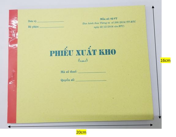 Phiếu xuất kho 3 liên (16*20 50 bộ) – ảnh mô tả 1