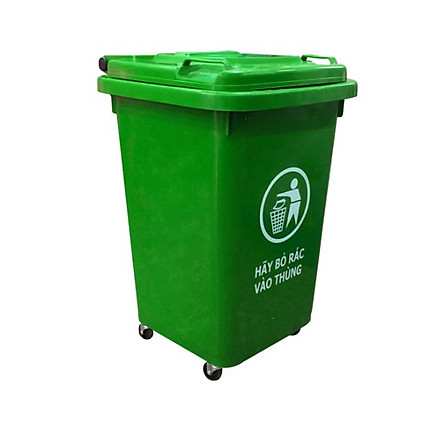 Thùng rác nhựa ngoài trời nắp lật 60L – ảnh mô tả 2