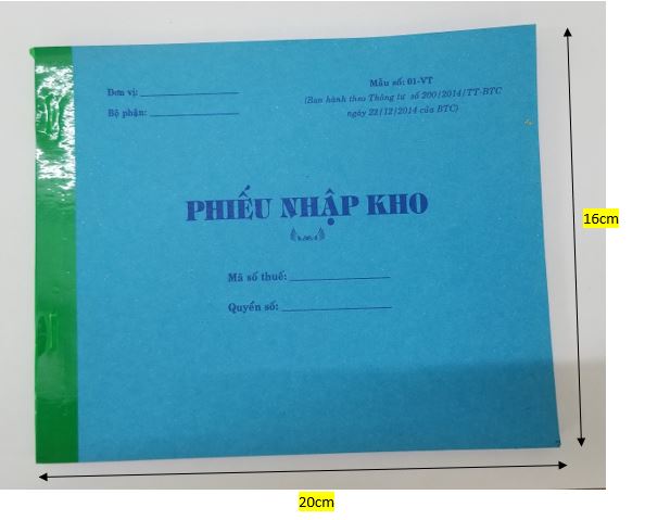 Phiếu nhập kho 2 liên (16*20 50 bộ) – ảnh mô tả 1