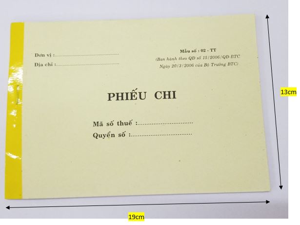 Phiếu chi (1 liên giấy fort) – ảnh mô tả 1
