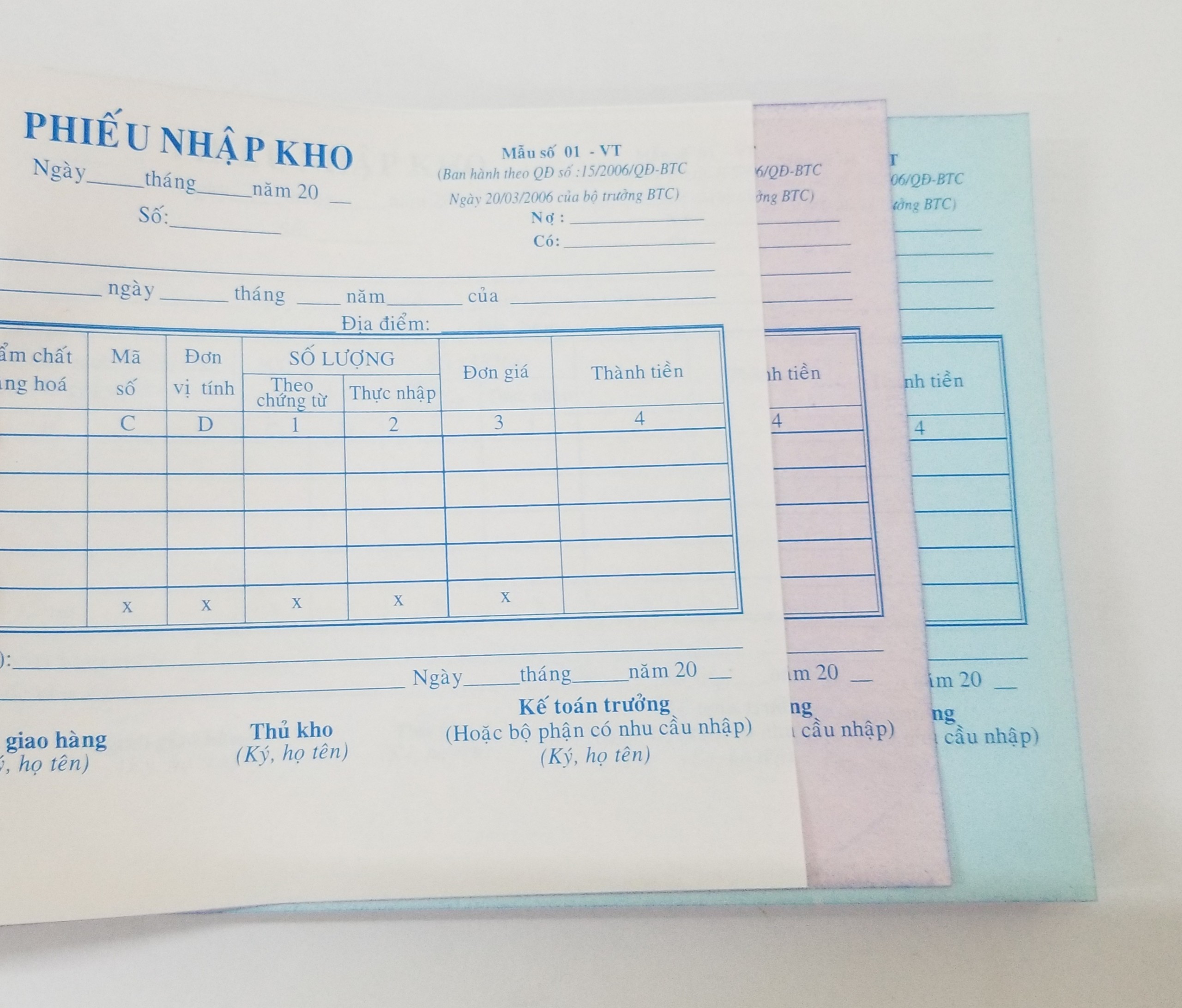 Phiếu nhập kho 3 liên (13*19 50 bộ) – ảnh mô tả 3