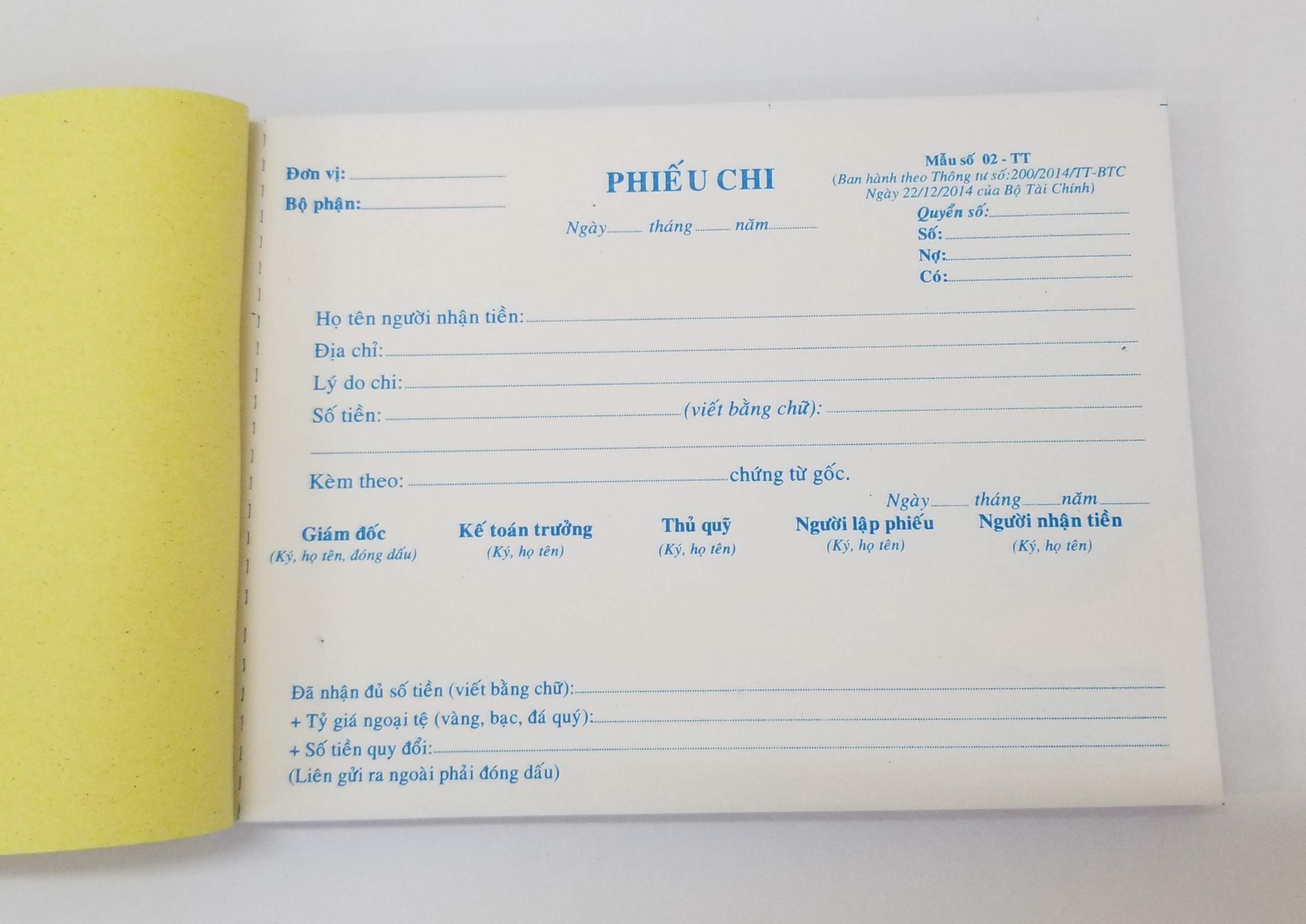 Phiếu chi 3 liên (13*19 50 bộ) – ảnh mô tả 2