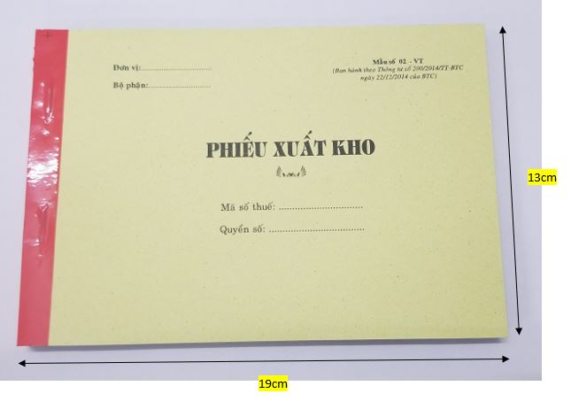 Phiếu xuất kho 3 liên (13x19 50 bộ) – ảnh mô tả 1