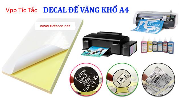 Giấy decal (A4 đế vàng) – ảnh mô tả 1