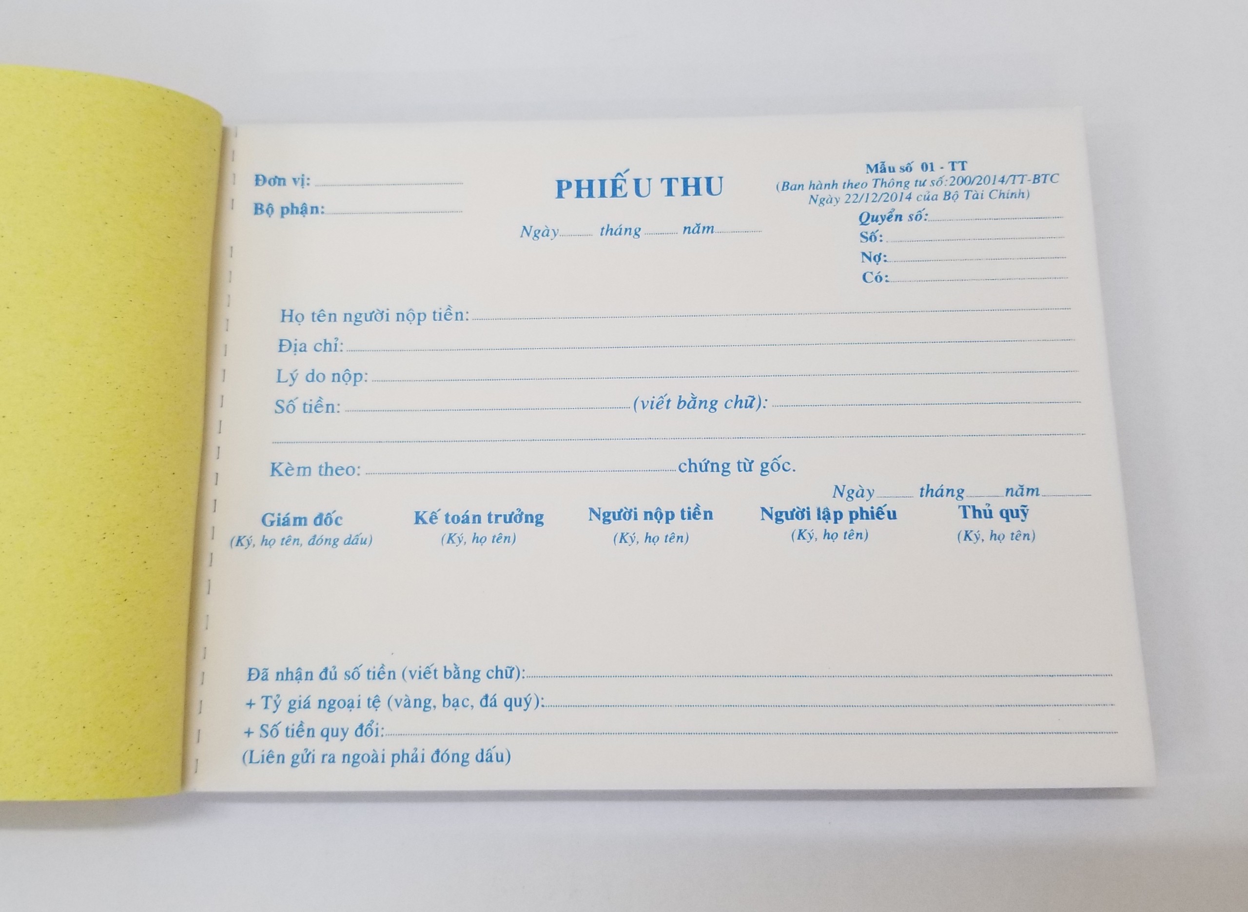 Phiếu thu 3 liên (13*19 50 bộ) – ảnh mô tả 2
