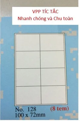 Nhãn TOMY (số 129 A4 - xấp/20 tờ)