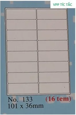 Nhãn TOMY (số 133 A4 - xấp/20 tờ)