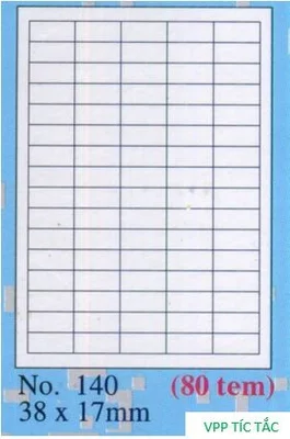 Nhãn TOMY (số 140 A4 - xấp/20 tờ)