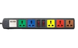 Ổ cắm 6D32NUSB có USB (Ổ điện Lioa 5 ổ dây 3m, 2 USB)