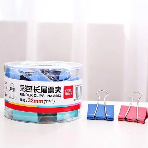 Kẹp giấy (kẹp bướm màu 32mm-DELI 8553)