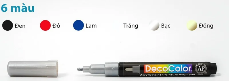 Bút nhũ bạc (Marvy 215 ngòi lông 3.0mm)