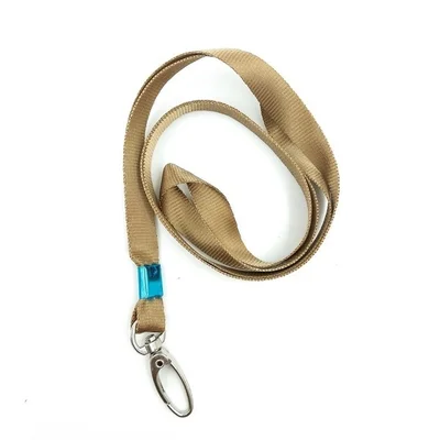 Dây đeo bảng tên (lụa móc xoay inox 1P-NÂU)