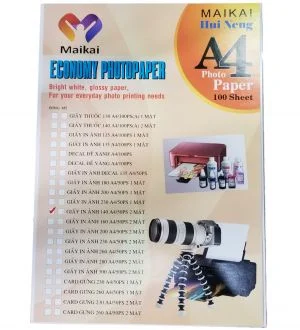 Giấy in dạng tờ A4 (in ảnh A4-2MB 140 - 50 tờ / xấp)