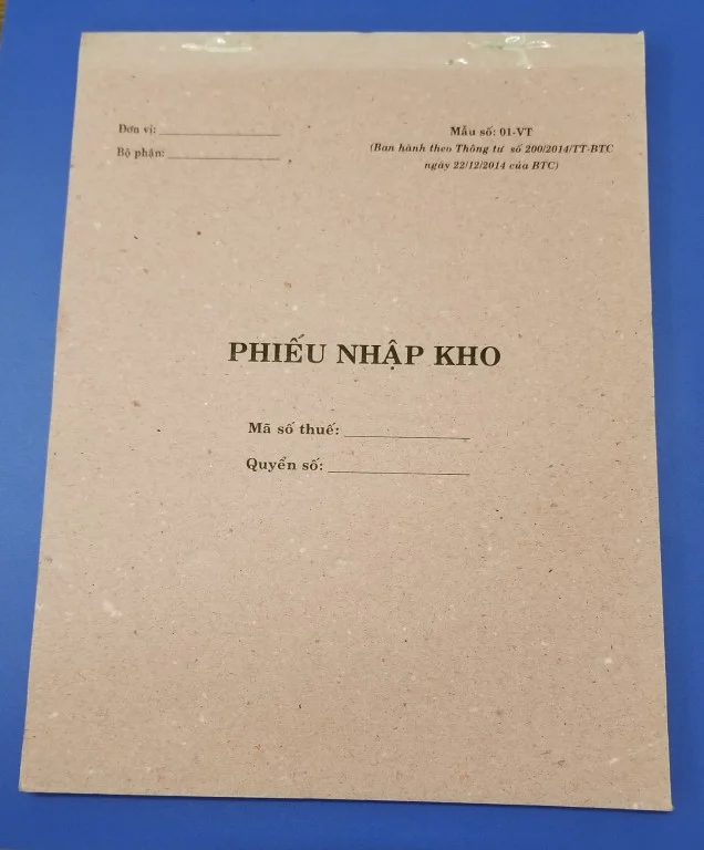 Phiếu nhập kho 1 liên (20x25 giấy tái sinh) 74 tờ