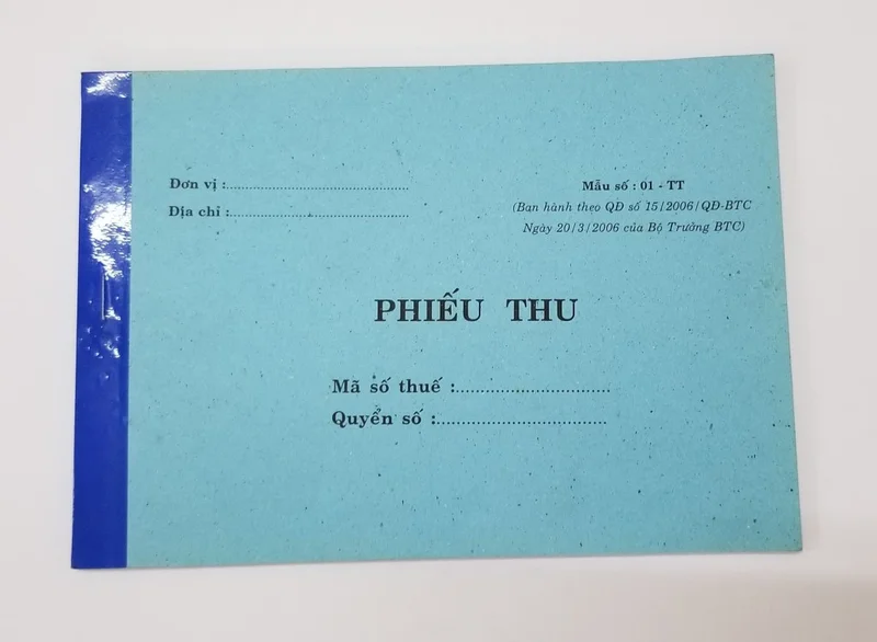 Phiếu thu 1 liên giấy fort