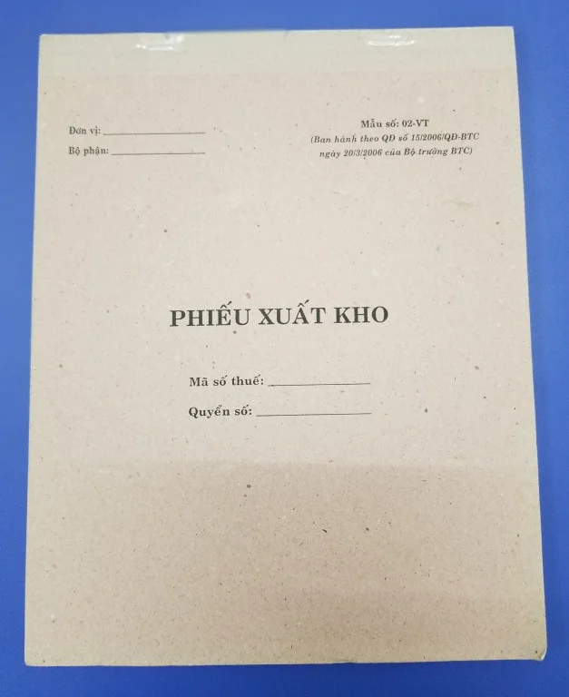 Phiếu xuất kho 1 liên (20*25 giấy tái sinh)