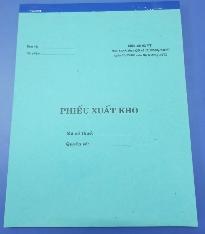 Phiếu xuất kho 2 liên (20*25 50 bộ)