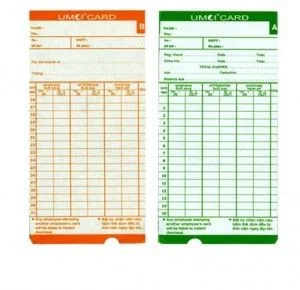 Thẻ chấm công (Anh-Việt mỏng có khuyết)